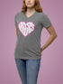 Breast Cancer Awareness Women's V-Neck Tee (Pink/White Logo)