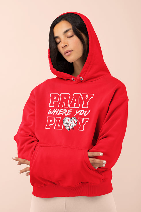 "Pray Where You Play" - Volleyball - Men/Women Hoodie