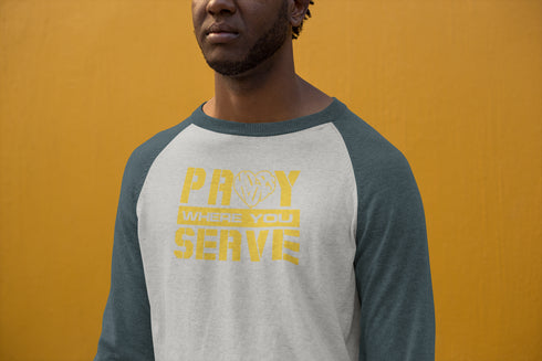 "PWYS" - Raglan - Navy/Grey - Color Logos