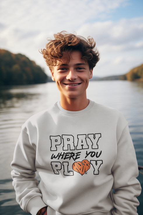 "Pray Where You Play" - Basketball - Men/Women Crew Neck Sweatshirt