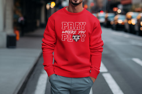 "Pray Where You Play" - Soccer - Men/Women Crew Neck Sweatshirt